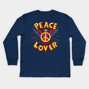 Peace Lover Anti-War Dove Cute Doodle Meme Kids Long Sleeve T-Shirt